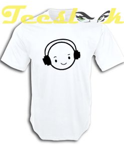 Happy Face DJ Funny smiley Face headphones tees shirt