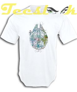 Millenium Falcon Painted Schematic tees shirt