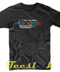 Google Name tees shirt