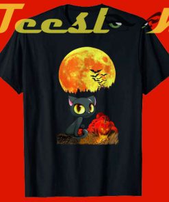 Cute Halloween Cat tees shirt