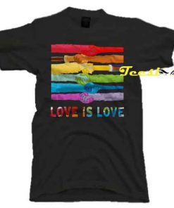 LGBT Love Is Love Handshake tees shirt