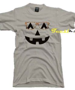 Jack o lantern leopard glasses Tee shirt