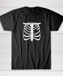 Halloween Skeleton Bones Rib Cage Tee shirt