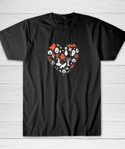 Halloween Heart Shirt Skelton Rip Hocus Pocus Tee shirt