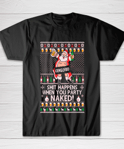 Santa Party Naked Ugly Christmas Tee shirt