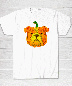 Bulldog Pumpkin Halloween Shirt Pumpkin Dog 2021 Tee shirt Men Women