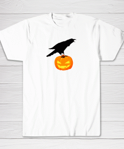 Raven Black Raven Halloween Tee shirt Black Crow Pumpkin Halloween Tee shirt Men Women Casual Short Sleeve