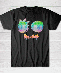 Black and Gradient Color Rick Morty Tee shirt