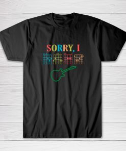 Sorry I DGAF Funny Hidden Message Guitar Chords Tee shirt