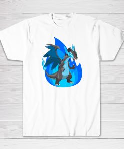 Mega Charizard Blue Charmander Pokemon Tee shirt
