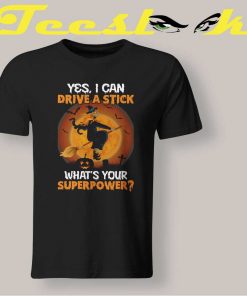 stick witch halloween tee shirt