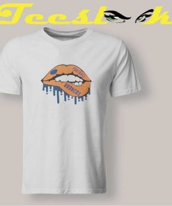 Vintage Retro Denver Broncos Lips Tee shirt