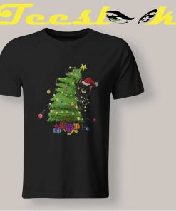 Black Cat Christmas Tree T shirt