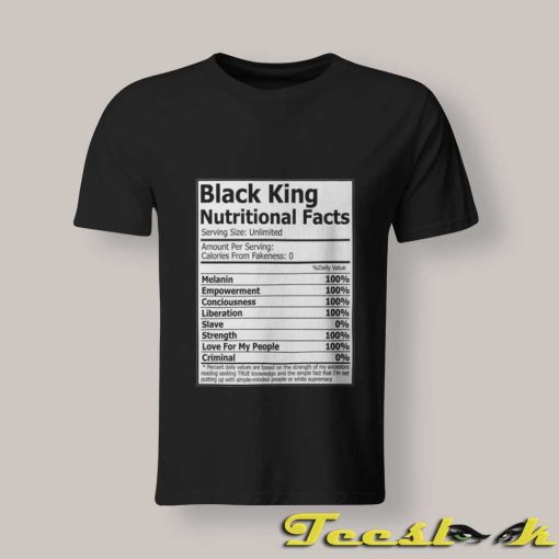 Black King Nutritional Facts T Shirt