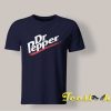 Front view of a navy blue Dr Pepper vintage logo t-shirt on a neutral background.